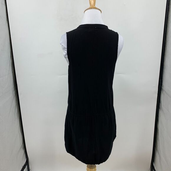 Splendid Tank Dress Womens S Small Black Rayon Unlined Front Button Placket - Picture 3 of 11